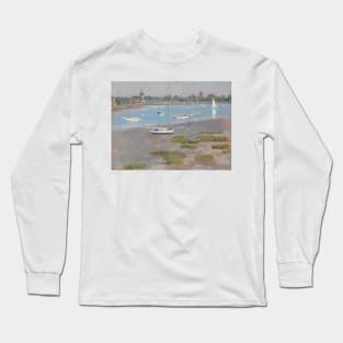 Low Tide, Riverside Yacht Club by Theodore Robinson Long Sleeve T-Shirt